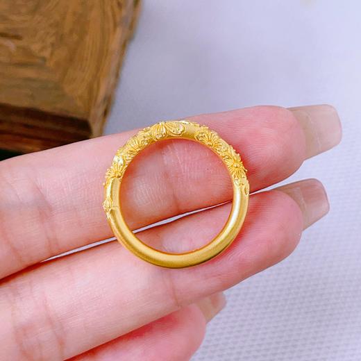【限时克减150元】足金999.9 古法实心固口紫荆花圈戒樱花戒指(AIGFJZ00045)（预售产品下单后不退款不退货不换货不补差价（预售产品下单后不退款不退货不换货不补差价 商品图3