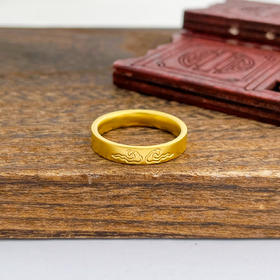 【限时克减150元】足金999.9 古法空心固口传承祥云圈戒(面宽约3.6-4mm)(AIGFJZ00028)（预售产品下单后不退款不退货不换货不补差价