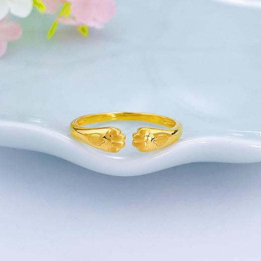 【限时克减150元】足金999 5G黄金开口猫爪女戒(AG5GJZ00183)（预售产品下单后不退款不退货不换货不补差价）（预售产品下单后不退款不退货不换货不补差价） 商品图1