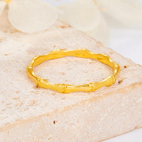 【限时克减150元】足金999 #超轻 #小红书 5G超轻黄金竹节戒实心固口圈戒(AG5GJZ00038)（预售产品下单后不退款不退货不换货不补差价）