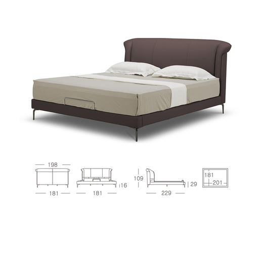 顾家家居整装 意式轻奢 皮艺软床 KZ.B1039 诺拉 商品图4