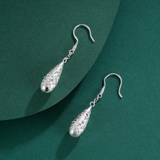 子佩集S990银【沁雪】耳环【MXEH002】花丝水滴2401 商品图5