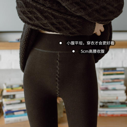 靴下物500g羊羔绒保暖连裤袜加绒加厚踩脚黑灰色打底袜冬季棉裤 商品图2