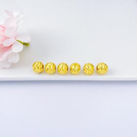 【限时克减150元】足金 【无成色字印】3D硬金散珠转运珠猫眼珠转运珠手串(V3DSC00275)(共计6颗）（预售产品下单后不退款不退货不换货不补差价）