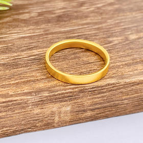 【限时克减150元】足金999.9 古法实心光圈戒指素圈戒指固口圈戒（面宽约2.7-3.1mm）光面四方戒指(AIGFJZ00005-4)（预售产品下单后不退款不退货不换货不补差价