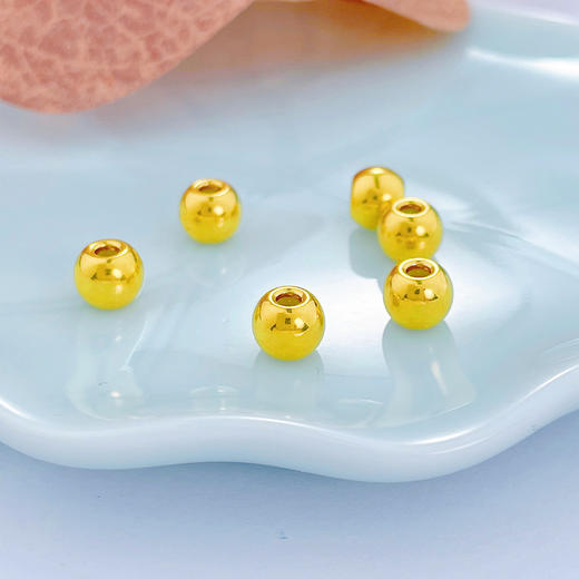 【定价黄金】足金 【无成色字印】3D硬金光珠转运珠佛珠光面转运珠手串散珠转运珠(V3DSC00304)（预售产品下单后不退款不退货不换货不补差（预售产品下单后不退款不退货不换货不补差 商品图1