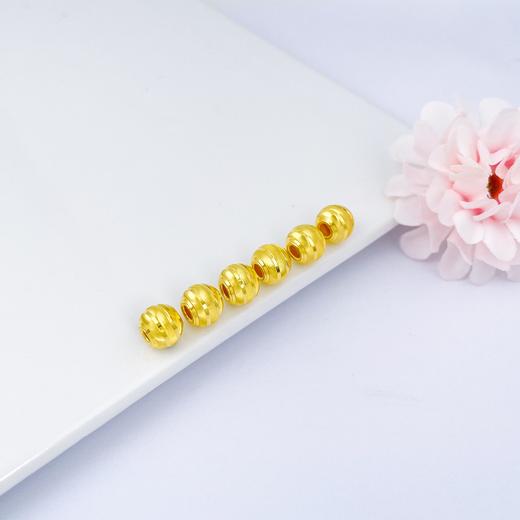 【限时克减150元】足金 【无成色字印】3D硬金散珠转运珠猫眼珠转运珠手串(V3DSC00275)(共计6颗）（预售产品下单后不退款不退货不换货不补差价） 商品图1