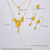 【限时克减150元】足金999.9 #套装 #招桃花 #婚庆 【精品】黄金豪华镂空桃花项链一套装婚礼三金首饰（一套3件）(N100TX00015)（预售产品下单后不退款不退货不换货不补差价） 商品缩略图2