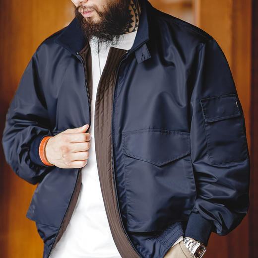 工装优选 美式复古G8飞行员夹克军事风阿美咔叽翻领短款外套男秋冬 商品图4