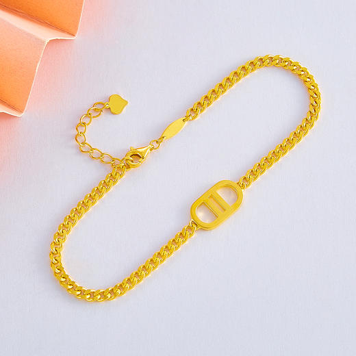 【限时克减150元】足金999 #小红书 5G黄金猪鼻子古巴链调节手链(AG5GSL00055)（预售产品下单后不退款不退货不换货不补差价）（预售产品下单后不退款不退货不换货不补差价） 商品图1