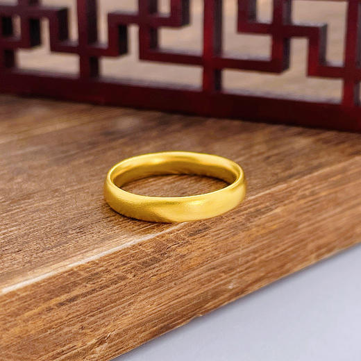 【限时克减150元】足金999.9 #条戒 古法实心固口条戒素圈戒指光圈戒指（面宽约3.1-3.5mm）(AIGFJZ00110-1)（预售产品下单后不退款不退货不换货不补差价 商品图1