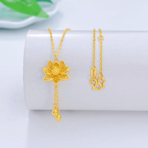 【限时克减150元】足金999 #两世欢 #小红书 5G黄金调节两世欢套链莲蓬莲蕊流苏莲花套链(AG5GTL00275)（预售产品下单后不退款不退货不换货不补差价） 商品图0