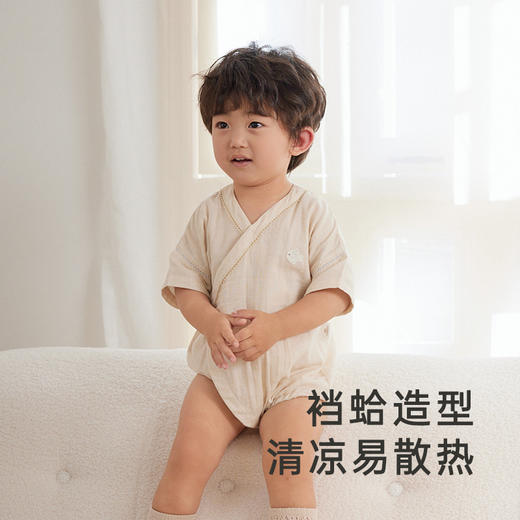 [商场同款]英氏有机棉系列童装连体衣夏婴幼儿纯棉爬服2024新款 商品图1