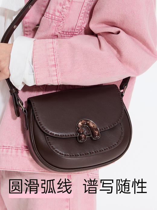 Amazing Song乙颂 栗子包新款小号/横板牛皮通勤斜挎马鞍包女 商品图4