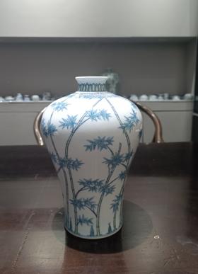 斗彩竹节纹梅瓶