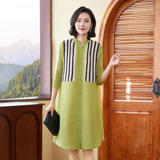 XSLAF-018时尚条纹印花气质衬衫裙 商品图3