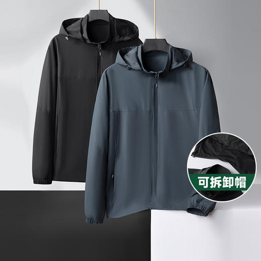 【可拆卸帽】【新款DK】大依优型大码夹克外套外套男宽松加肥加大码上衣夹克休闲 商品图0