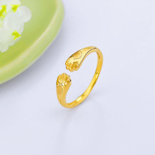【限时克减150元】足金999 5G黄金开口猫爪女戒(AG5GJZ00183)（预售产品下单后不退款不退货不换货不补差价）（预售产品下单后不退款不退货不换货不补差价） 商品图0