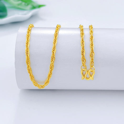 【限时克减150元】足金999.9 仿绳链项链(XL00009-06)补差价）补差价）预售产品下单后不退款不退货不换货不补差价 商品图1