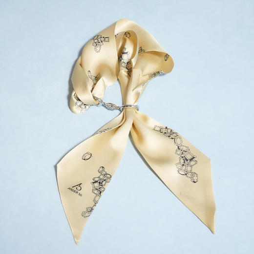 ATELIERSÓ 24SS 胶囊系列-咖啡棕克拉印花丝巾 商品图7