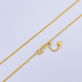 【限时克减150元】足金999 (足金999字印)5G黄金心尾款抽拉调节方肖邦链项链(5GXL00072-02)（预售产品下单后不退款不退货不换货不补差价）