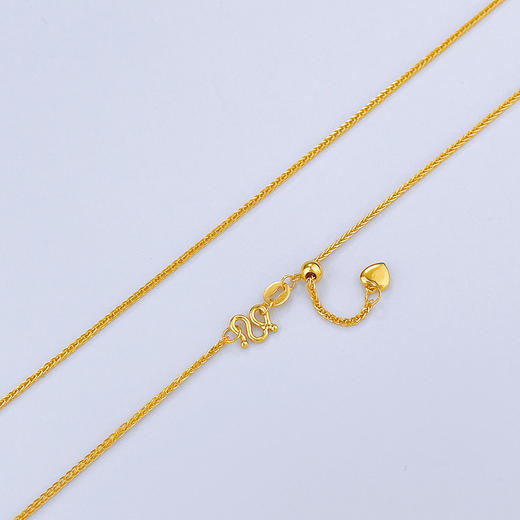 【限时克减150元】足金999 (足金999字印)5G黄金心尾款抽拉调节方肖邦链项链(5GXL00072-02)（预售产品下单后不退款不退货不换货不补差价） 商品图0