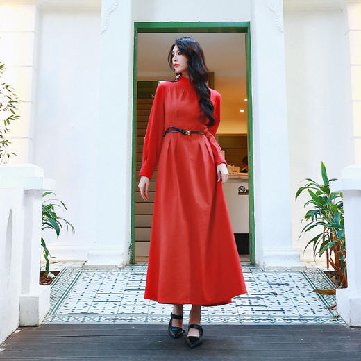 初秋长袖款 | 霓虹令收褶连衣裙 | 现货加急发 商品图0