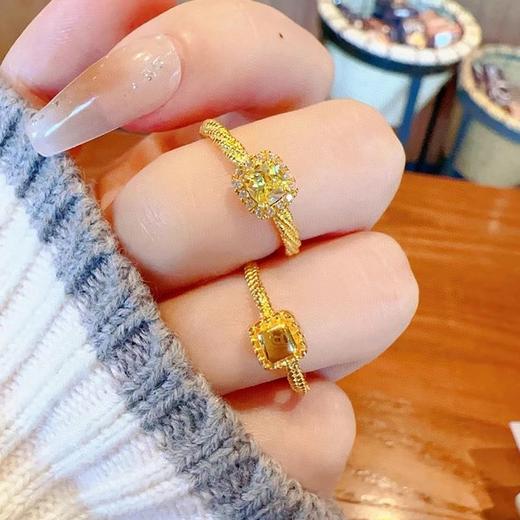 特！绝美招财金色小方糖戒指开口可调节 商品图5