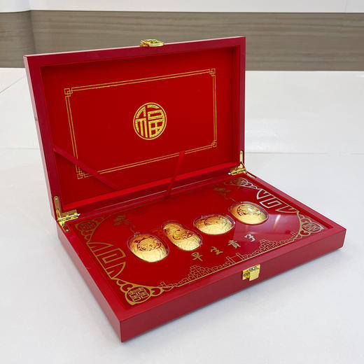 【限时克减150元】足金#婚庆 早生贵子摆件礼盒婚庆礼盒盒陪嫁嫁妆订婚四件套摆件礼盒（配精美包装/手提袋、NGTC国检证书）(ATBJ00022)（预售产品下单后不退款不退货不换货不补差价） 商品图3