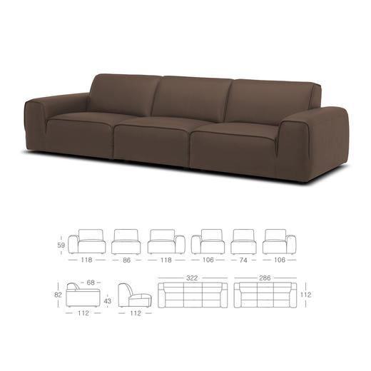 顾家家居整装 现代意式 皮艺沙发 KZ.1039(B) 黑曜 商品图6