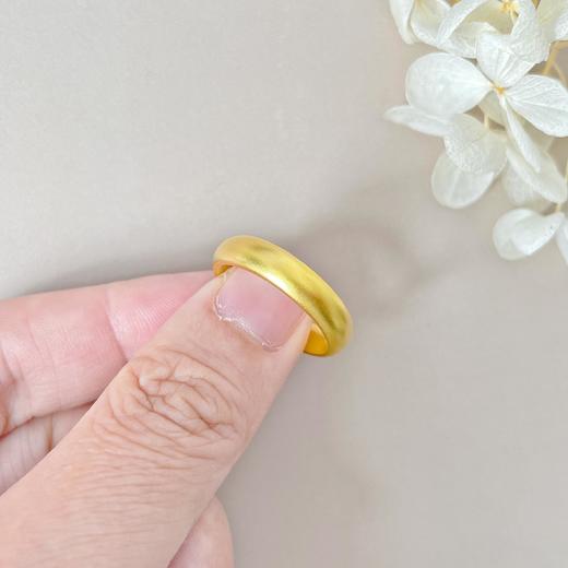 【限时克减150元】足金 古法空心光圈戒指素圈戒指固口圈戒（面宽约4.3-4.7mm）内平外弧戒指宽面戒指扁素圈戒指(AIGFJZ00004-3)（预售产品下单后不退款不退货不换货不补差价 商品图2