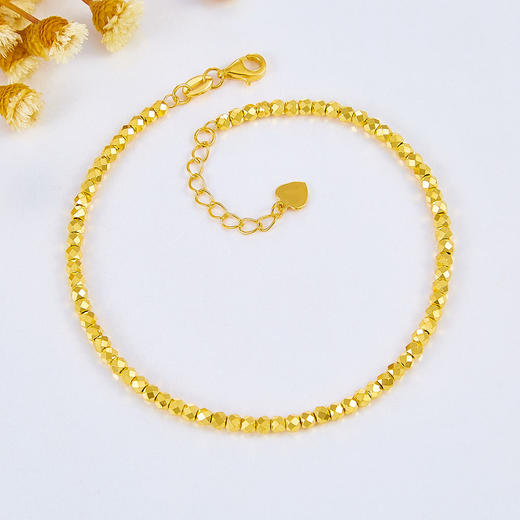 【限时克减150元】足金999 5G黄金调节纯蹦迪珠手链蹦迪珠手链（珠约2.1-2.5mm）（内里为足金链）(AG5GSL00016-2)（预售产品下单后不退款不退货不换货不补差 商品图0