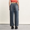 谜底直筒牛仔裤女2024春新款复古特色高腰百搭合身长裤241MK0003 商品缩略图2