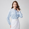 EITIE爱特爱气质通勤立领飘带直筒显瘦蓝色新中式衬衫上衣24新款A2413303 商品缩略图2