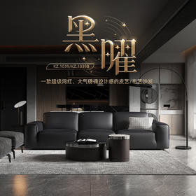顾家家居整装 现代意式 皮艺沙发 KZ.1039(B) 黑曜