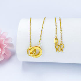 【限时克减150元】足金999 5G黄金调节CNC罗马数字双环相扣套链(AG5GTL00262)（预售产品下单后不退款不退货不换货不补差价）（预售产品下单后不退款不退货不换货不补差价）