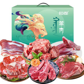 恒都羊肉礼盒 送礼送亲友职工福利 羊蝎子羊后腿肉生鲜羊肉法式羊排 礼盒E 6袋 约3400g