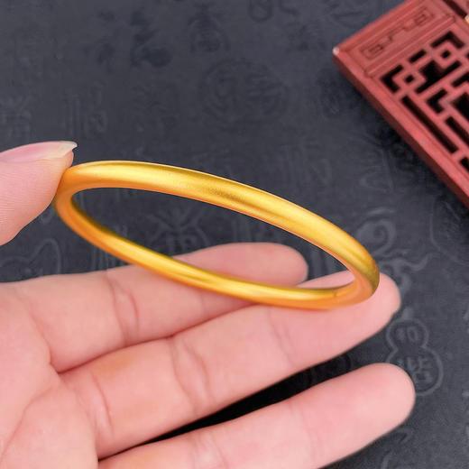 【限时克减150元】足金999.9 【油亮半空心】古法传承(面宽约4.9-5.1mm)古法光圈古法素圈固口古法手镯(GFSZW00022-03)（预售产品下单后不退款不退货不换货不补差价） 商品图2
