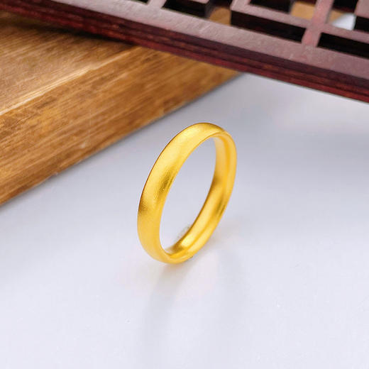 【限时克减150元】足金999.9 #条戒 古法实心固口条戒素圈戒指光圈戒指（面宽约3.1-3.5mm）(AIGFJZ00110-1)（预售产品下单后不退款不退货不换货不补差价 商品图0