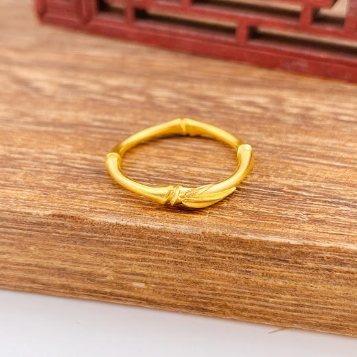 【限时克减150元】足金999.9 古法实心固口竹节圈戒女戒(AIGFJZ00092)（预售产品下单后不退款不退货不换货不补差价（预售产品下单后不退款不退货不换货不补差价 商品图1