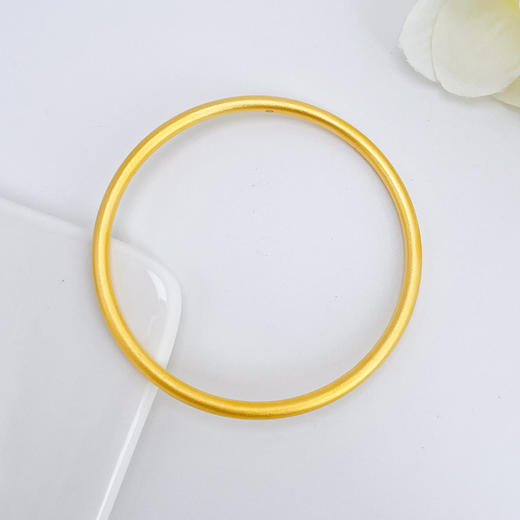 【限时克减150元元】足金999.9 【磨砂实心】古法传承面宽约3.3-3.5mm古法素圈古法光圈固口古法手镯(GFSZW00013-07)（预售产品下单后不退款不退货不换货不补差价） 商品图1