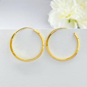 【限时克减150元】足金999 5G黄金光面简约点点耳圈(AG5GES00101)（预售产品下单后不退款不退货不换货不补差价）