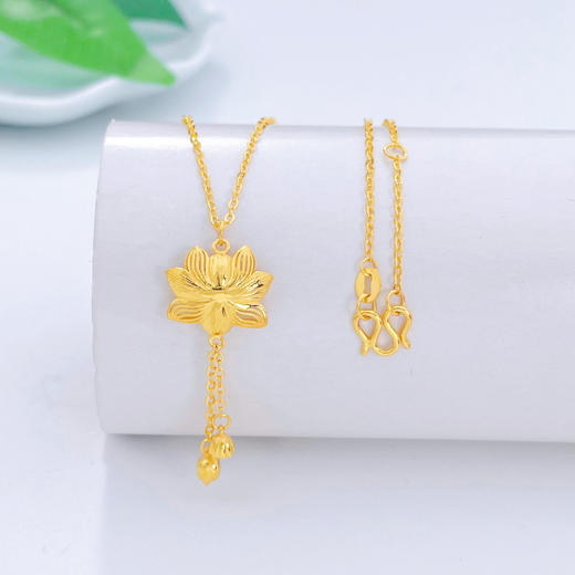 【限时克减150元】足金999 #两世欢 #小红书 5G黄金调节两世欢套链莲蓬莲蕊流苏莲花套链(AG5GTL00275)（预售产品下单后不退款不退货不换货不补差价） 商品图1