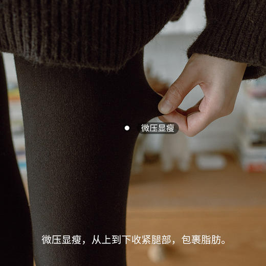 靴下物500g羊羔绒保暖连裤袜加绒加厚踩脚黑灰色打底袜冬季棉裤 商品图3