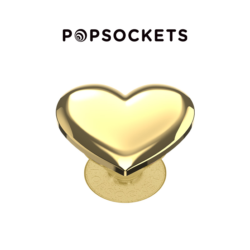 【轻盈的心】日光之心 POPGRIP粘贴式支架 金属系列 奢华金 镜面 爱心