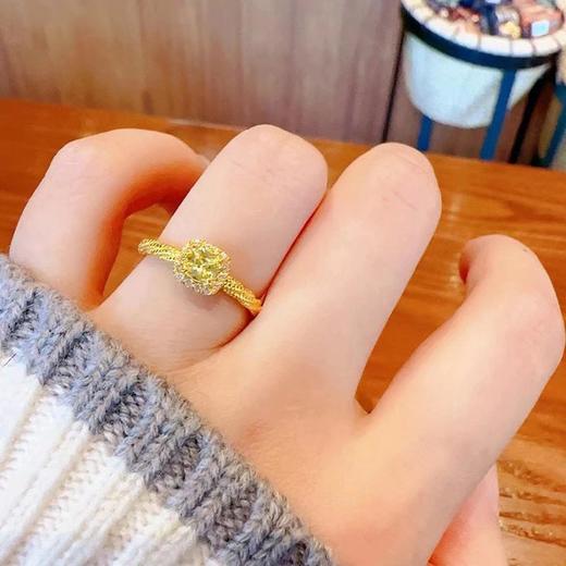 特！绝美招财金色小方糖戒指开口可调节 商品图6