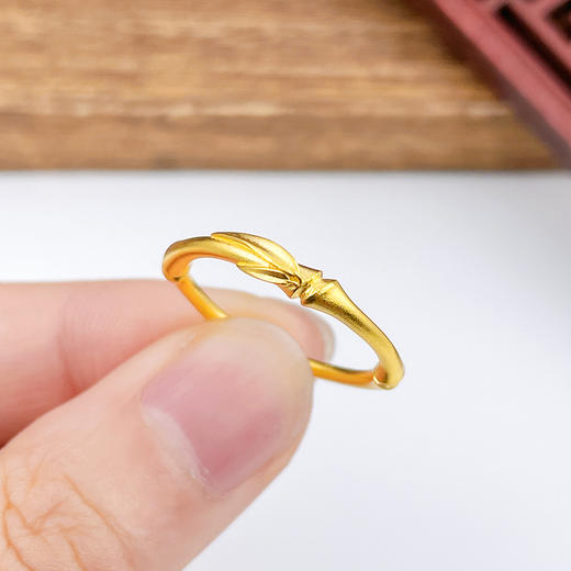 【限时克减150元】足金999.9 古法实心固口竹节圈戒女戒(AIGFJZ00092)（预售产品下单后不退款不退货不换货不补差价（预售产品下单后不退款不退货不换货不补差价 商品图2