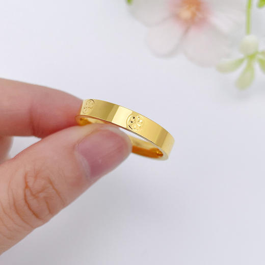 【限时克减150元】足金999 (足金999字印)5G黄金空心固口螺丝纹圈戒米字纹圈戒（面宽约3.7-4.1mm）(5GJZ00736)（预售产品下单后不退款不退货不换货不补差 商品图2