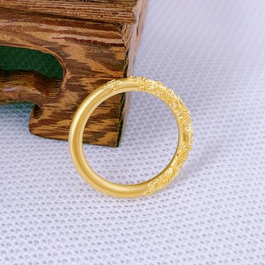 【限时克减150元】足金999.9 古法实心固口紫荆花圈戒樱花戒指(AIGFJZ00045)（预售产品下单后不退款不退货不换货不补差价（预售产品下单后不退款不退货不换货不补差价 商品图1