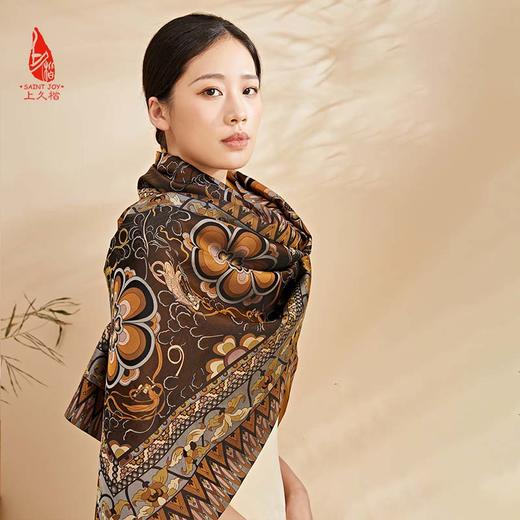 SAINTJOY/上久楷 宋锦双面披肩 飞天舞 YJ14002-1 商品图5